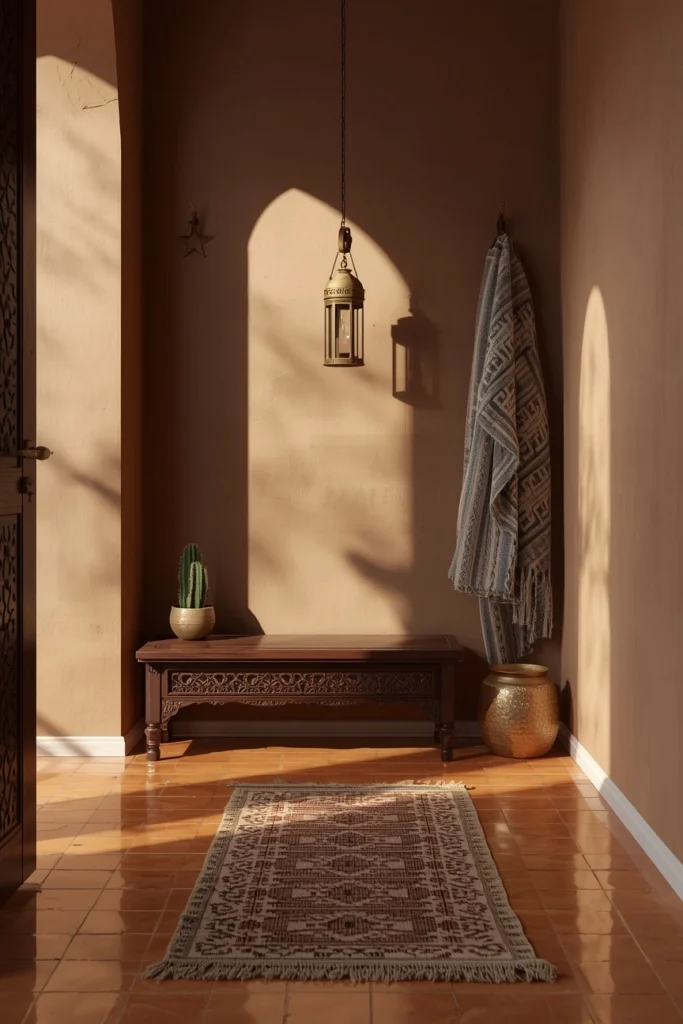 Boho Farmhouse Bench Corner — Small Space, Big Personality