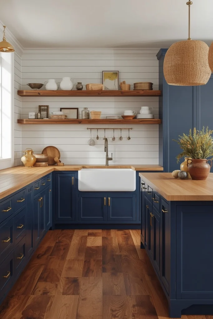 Navy Blue Farmhouse Kitchen 