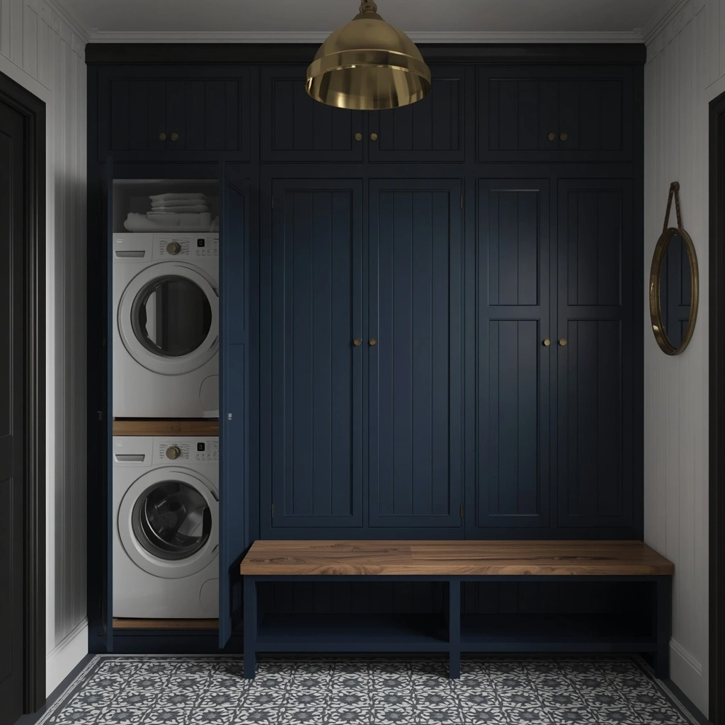 The Moody Dark Mudroom Laundry Combo