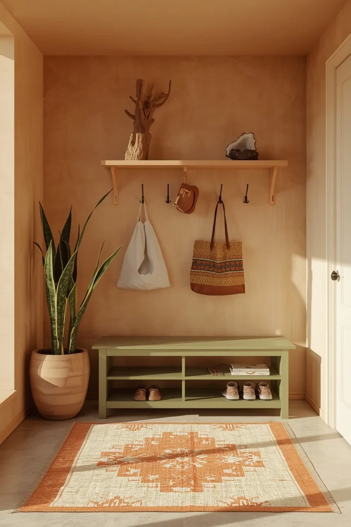  Indigo and Rust Boho Mudroom — The Jewel Tone Version