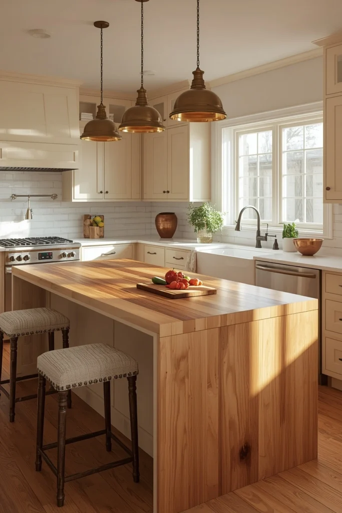 The Butcher Block Island Farmhouse Kitchen