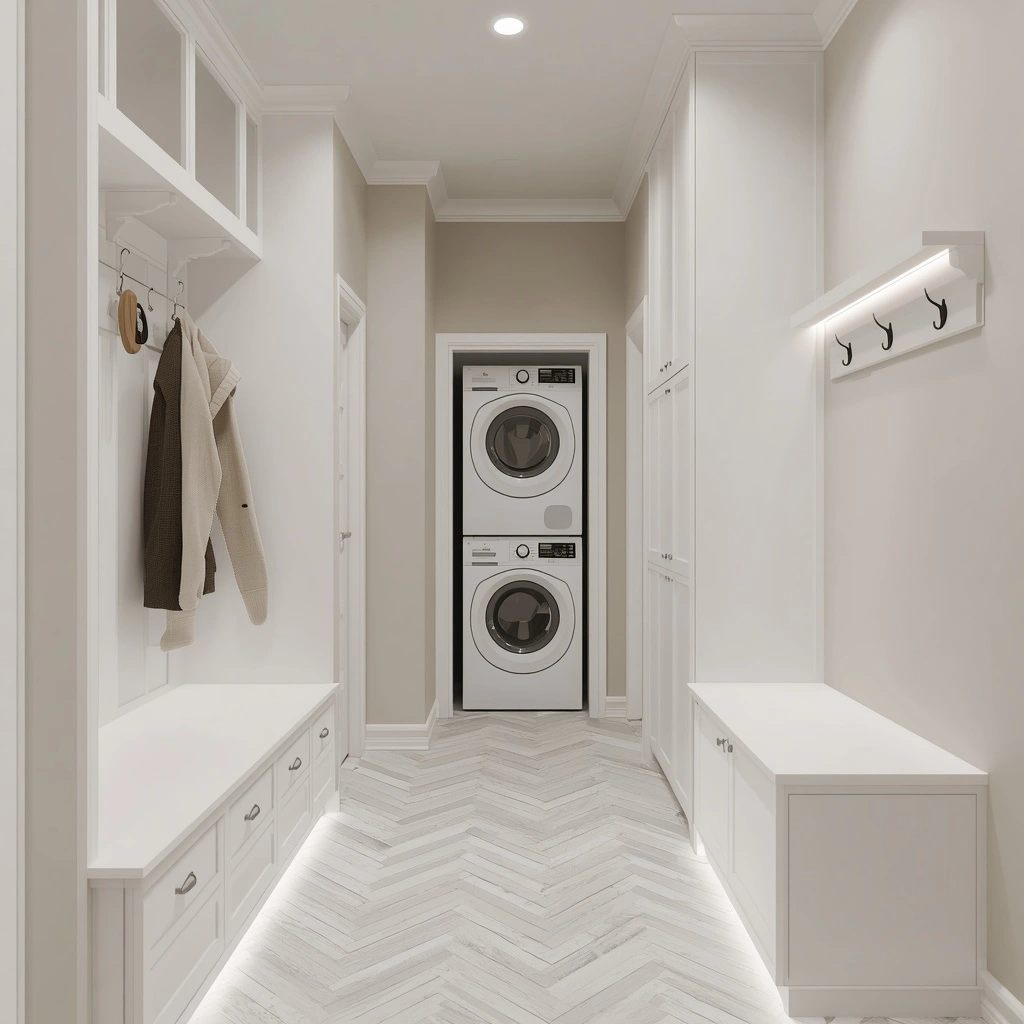 The Narrow Hallway Conversion in laundry mudroom