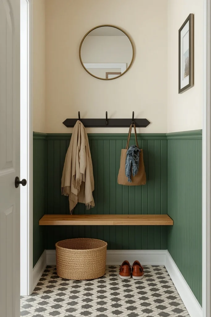  Two-Tone Beadboard Mini Mudroom 