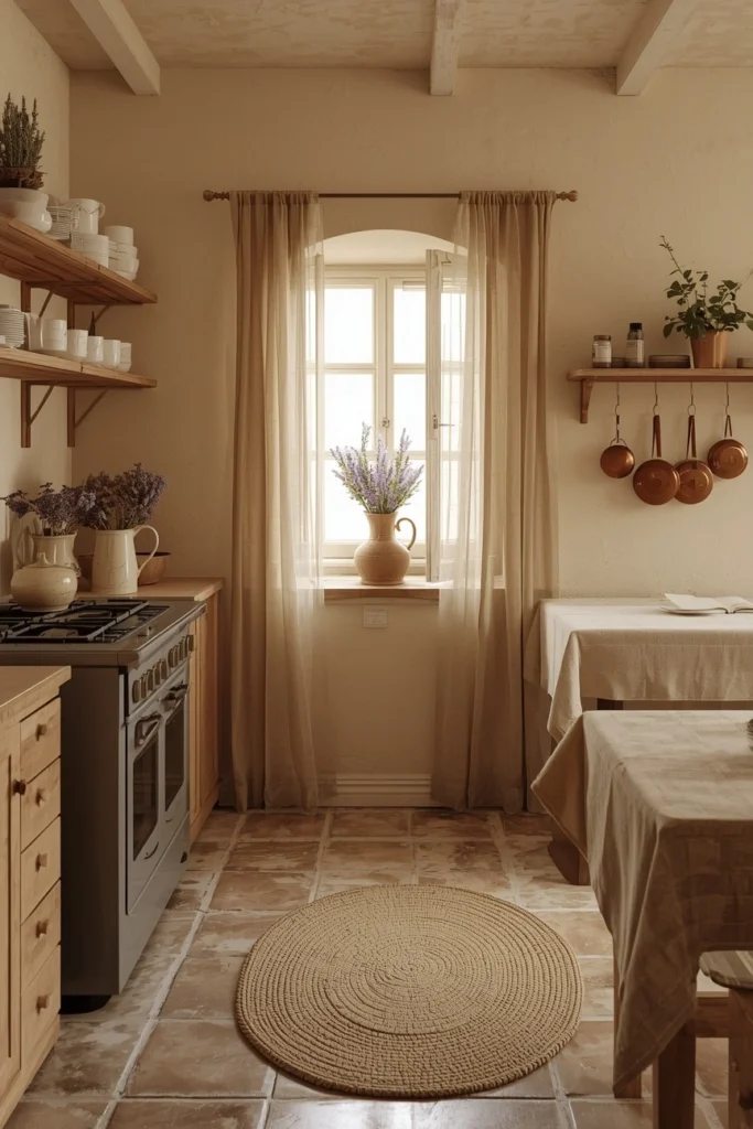  Cottagecore Farmhouse Kitchen — Wildflowers, Pottery, and Pure Warmth