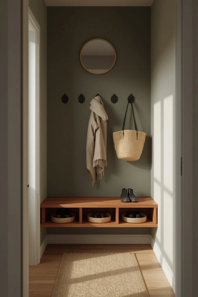 The Slim Floating Bench Mudroom