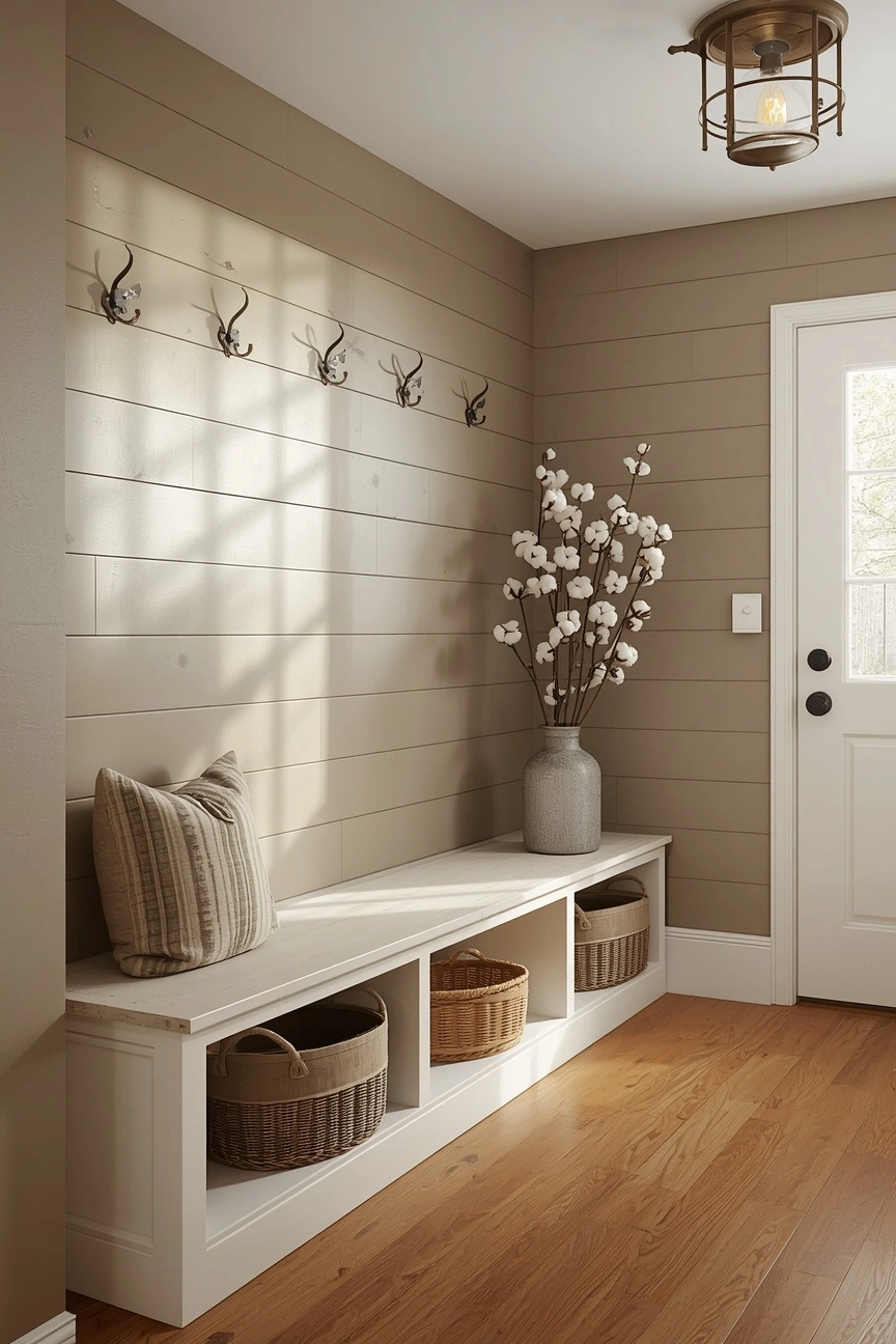 Budget-Friendly Mudroom Entryway