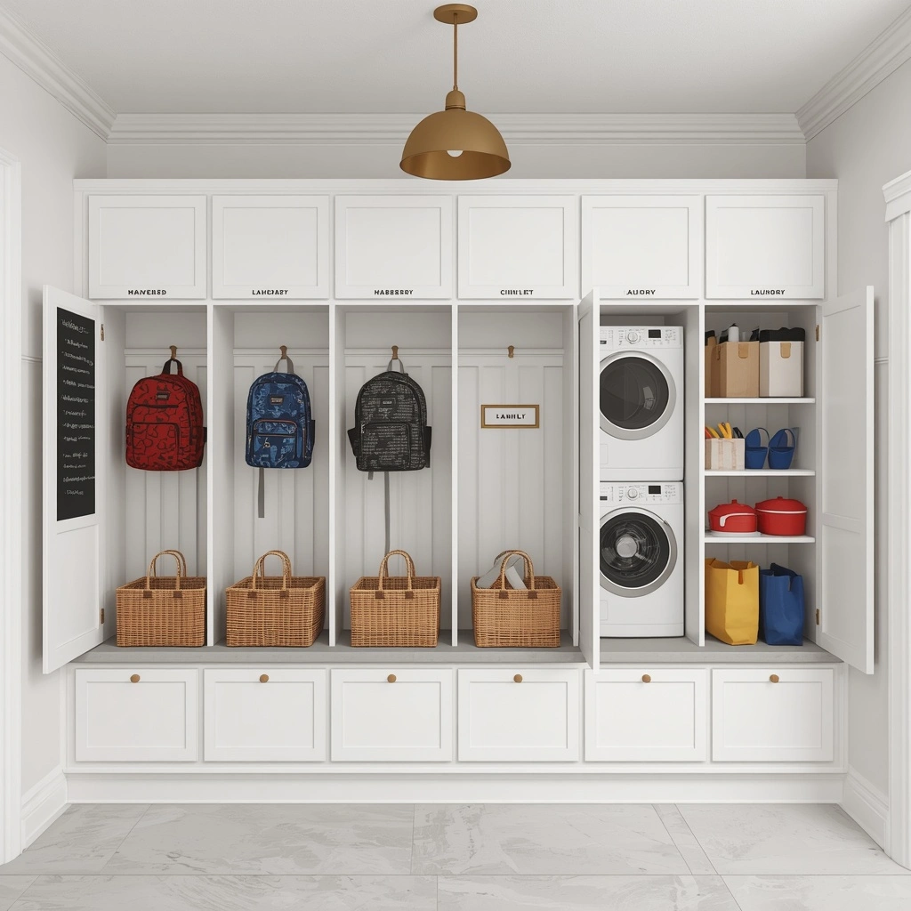The Full Family Command Center Mudroom Laundry Combo