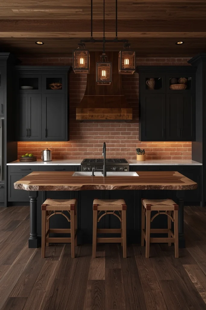  Dark Rustic Farmhouse Kitchen