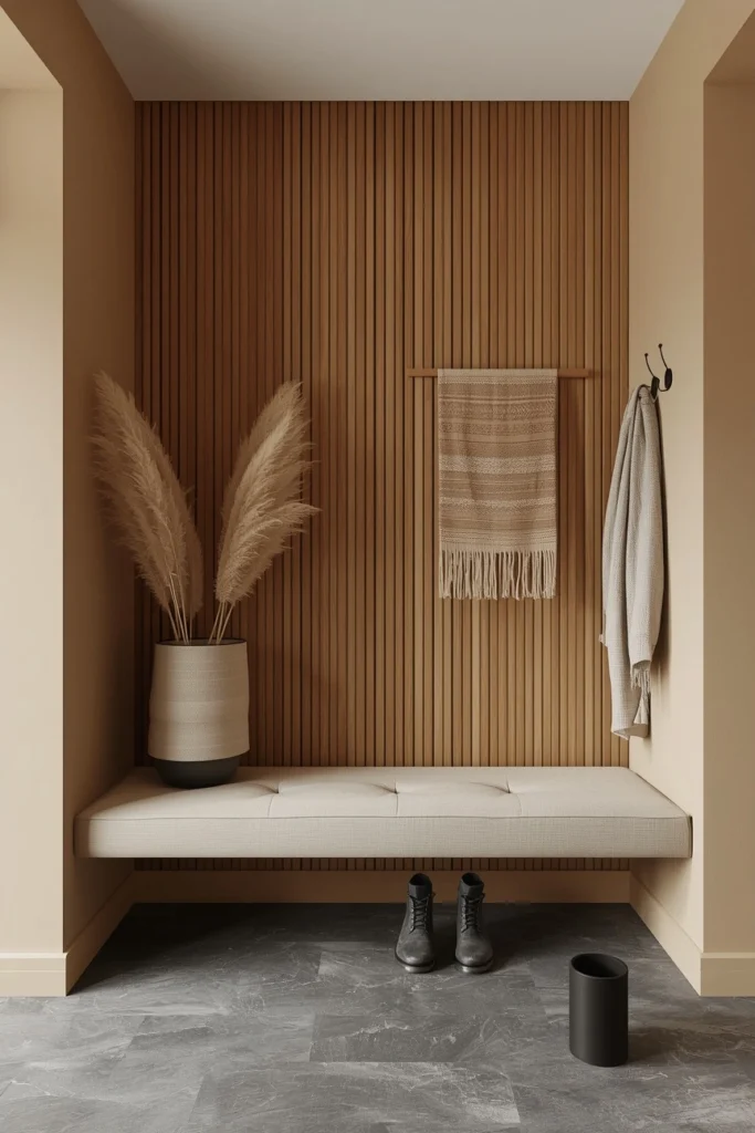  Moroccan-Inspired Mudroom with Zellige Tile and Brass Hardware