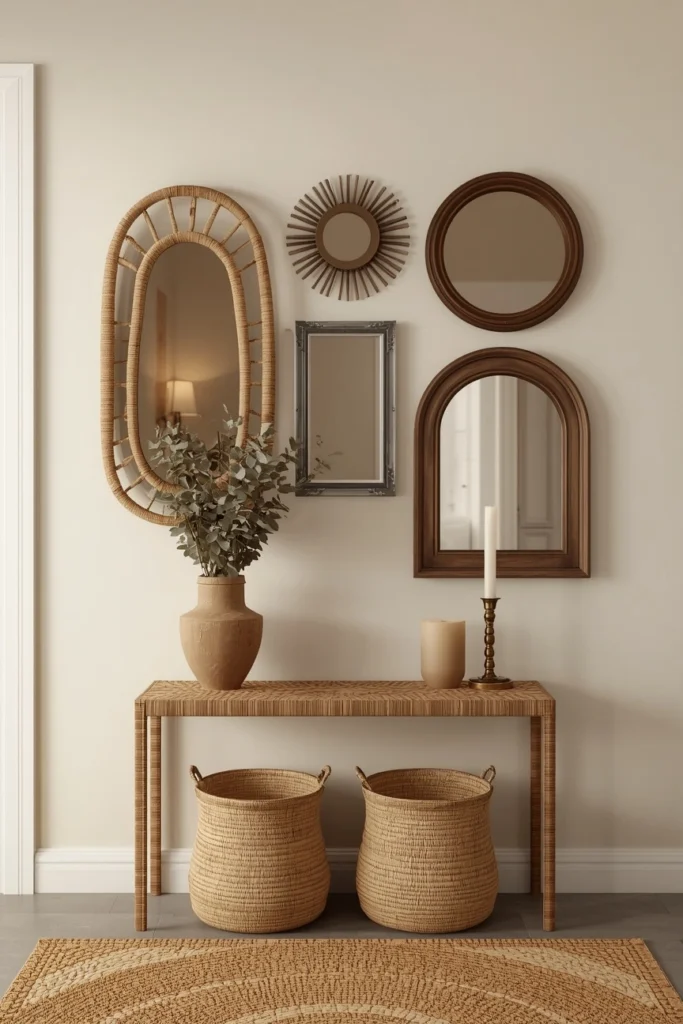 Desert Boho Mudroom in Sand, Sage, and Terracotta