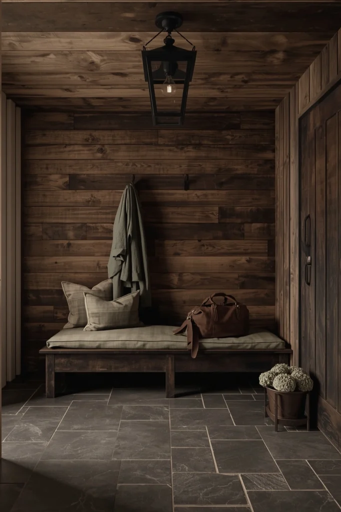 mudroom entryway Rustic Stone Floor 