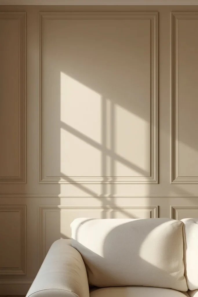 25 Apartment Living Room Ideas That Are Stylish, Smart and Totally Renter-Safe 2 apartment living room wall, featuring peel-and-stick plaster moulding panels