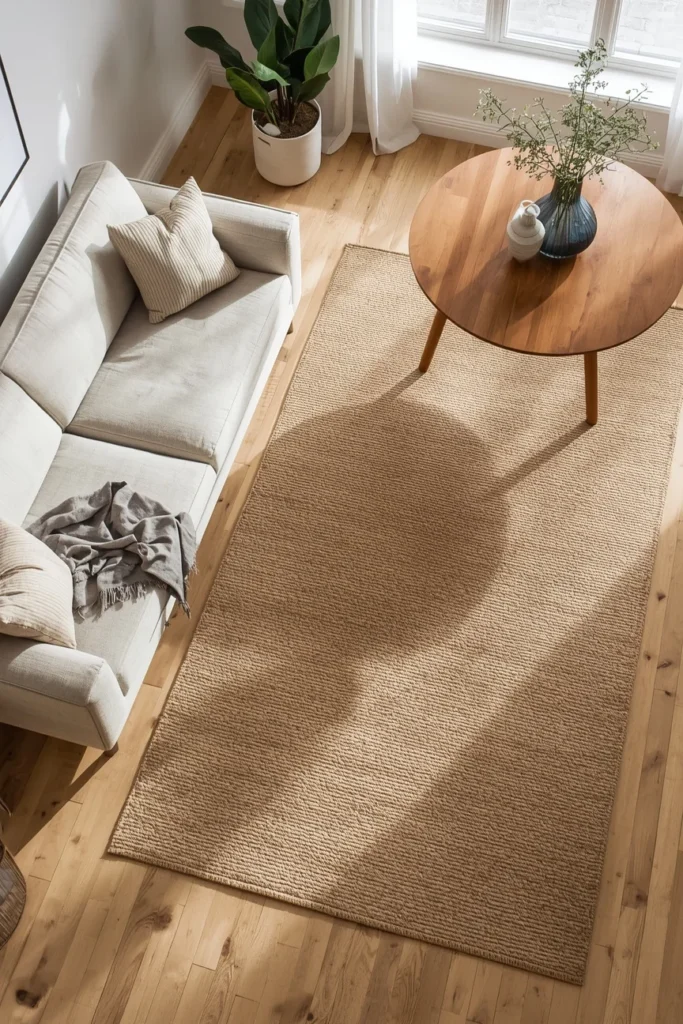20 Genius Ways to Connect Your Living & Dining Room Seamlessly & Stylishly 2 living room and dining room combo, featuring one large jute-wool blend rug