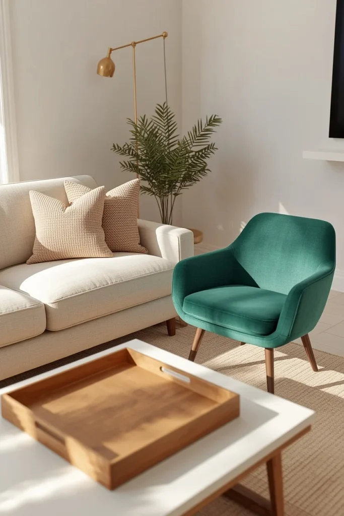 23 Rental Apartment Decor Ideas That Look Like You Actually Own the Place 2 rental living room, featuring a neutral cream sectional