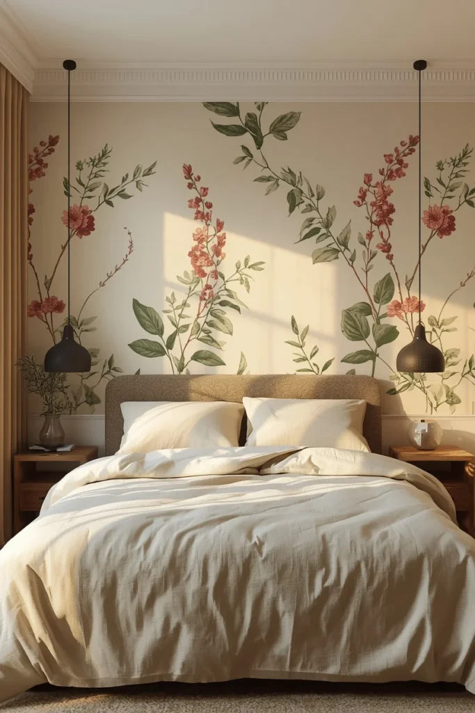 Peel-and-Stick Wallpaper rental friendly bedroom