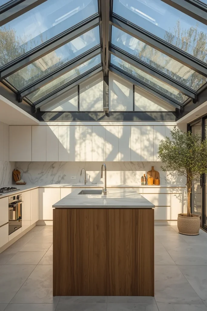 16 Solarium Kitchen Ideas That Flood Your Home With Beautiful Light 2 The Full Glass-Roof Extension solarium kitchen