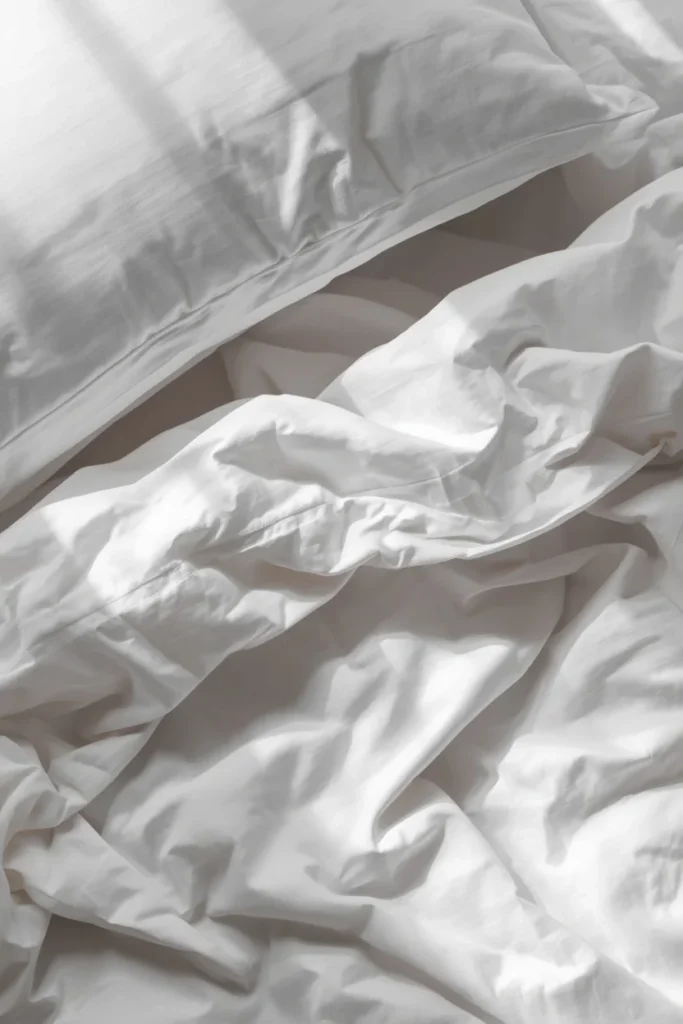 Crisp White Cotton Sheet Base summer bedding