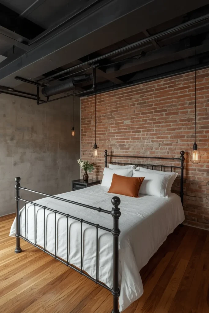 22 Basement Bedroom Ideas That Are Cozy, Stylish & Surprisingly Bright 11 Embrace Industrial Texture in a basement bedroom