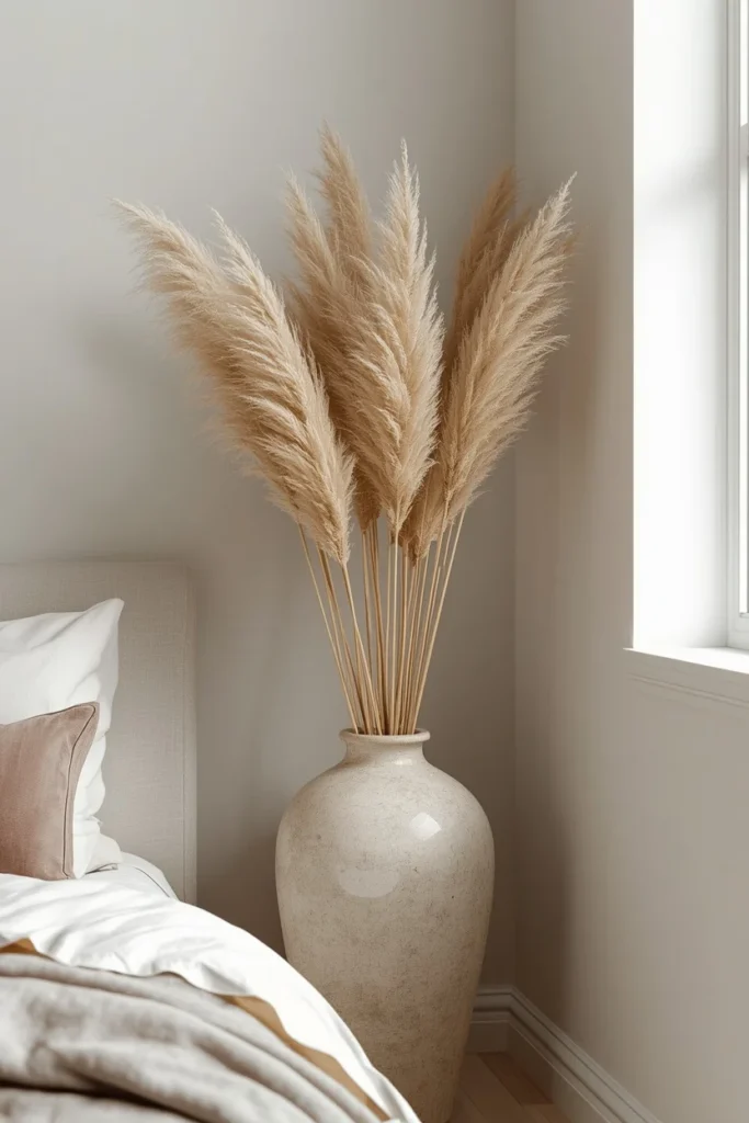  bedroom corner shot, featuring tall pampas grass 