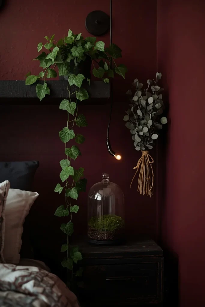 18 Dark Cottagecore Bedroom Ideas That Feel Magical & Deeply Cozy 11 The Moss & Greenery Touch