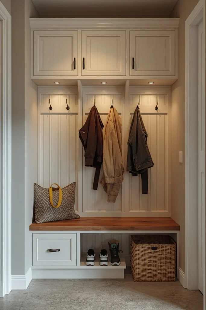 19 Garage Storage Ideas That Finally Tame the Chaos & Look Great Doing It 12 garage entry nook, featuring a wall-mounted locker system
