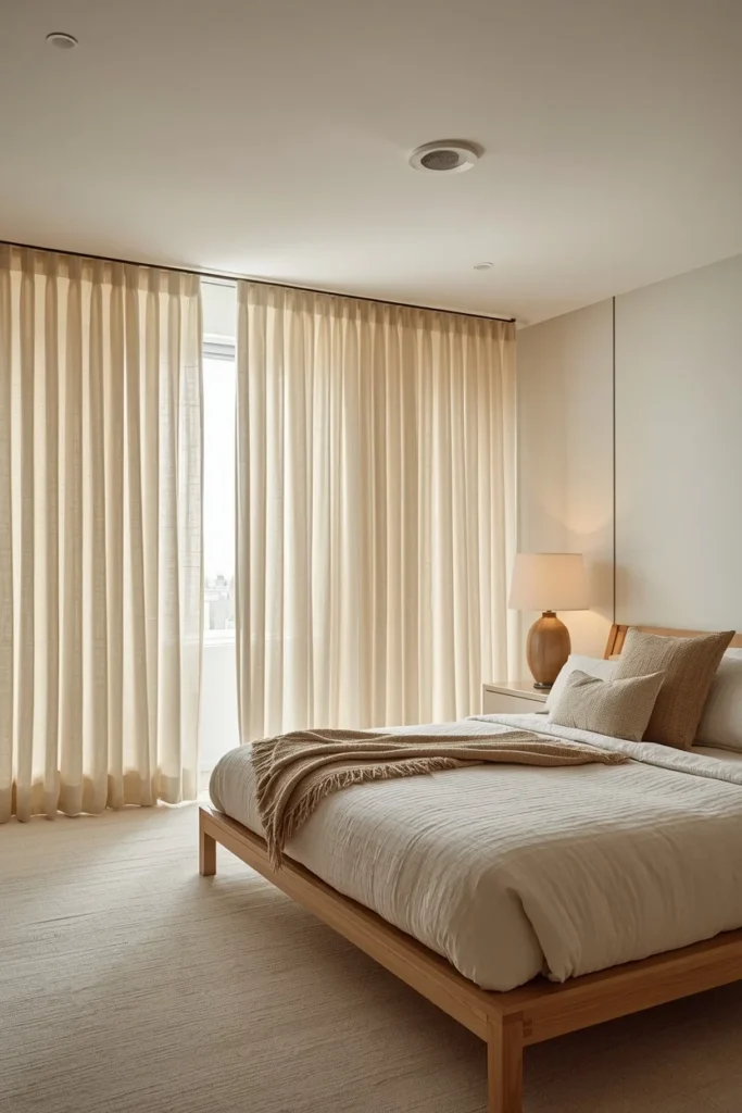 22 Basement Bedroom Ideas That Are Cozy, Stylish & Surprisingly Bright 13 Use Curtains as an Architecture Hack