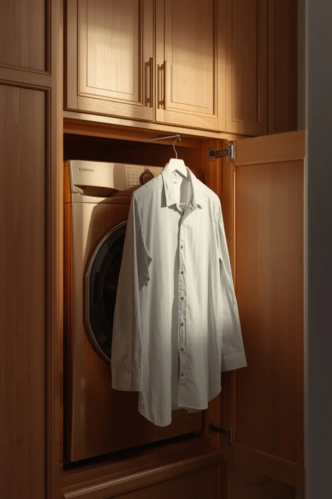 24 Laundry Room Ideas That Make the Most Dreaded Chore Actually Enjoyable 13 laundry room built-in, featuring a pull-out ironing board