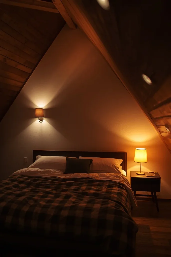  attic bedroom evening shot, 