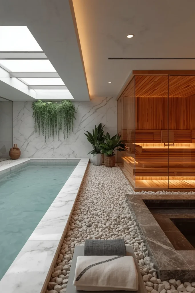  home wellness suite with indoor pool and sauna