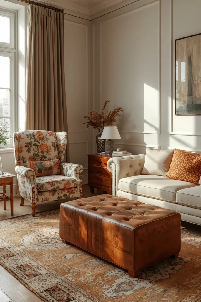 25 Apartment Living Room Ideas That Are Stylish, Smart and Totally Renter-Safe 15 eclectic apartment living room, featuring a bone-inlay side table,