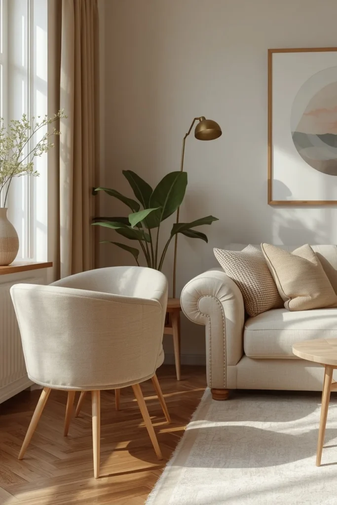 20 Genius Ways to Connect Your Living & Dining Room Seamlessly & Stylishly 15 living dining combo, featuring rounded curved-back dining chairs