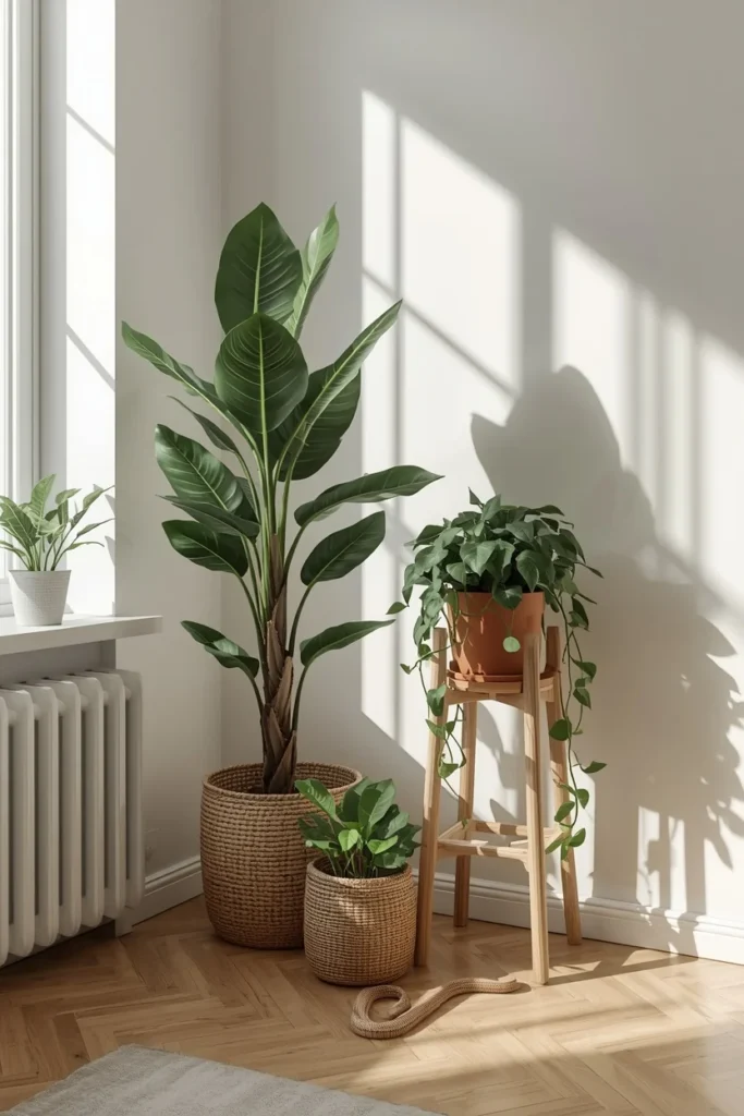 25 Apartment Living Room Ideas That Are Stylish, Smart and Totally Renter-Safe 16 apartment living room, featuring a tall fiddle leaf fig
