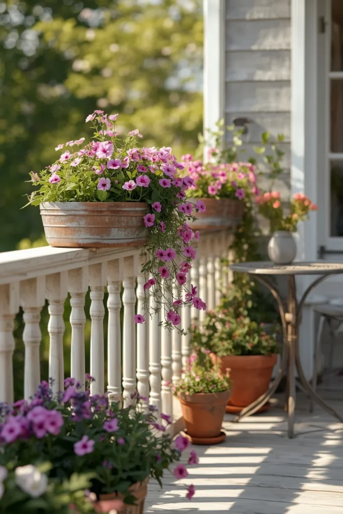20 Back Deck Ideas That Make Your Outdoor Space Impossibly Inviting 16 cottage garden deck, featuring railing window boxes