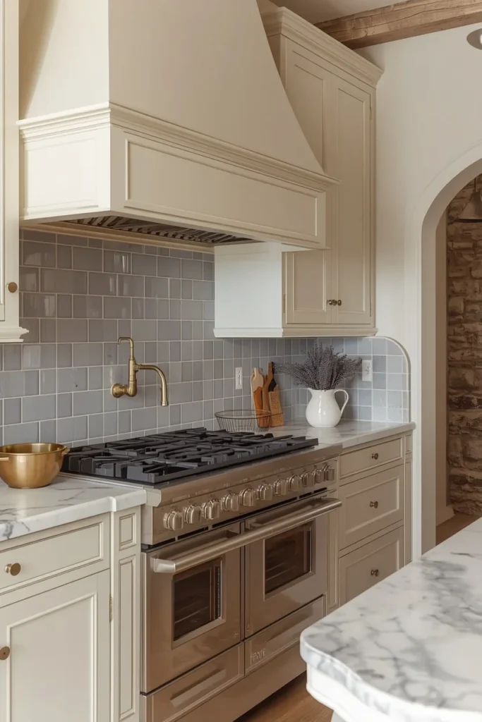  French Country kitchen Glazed Ceramic in Dusty Blue