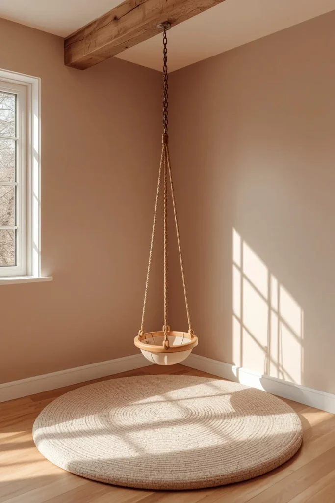  children's playroom, featuring a hanging sensory swing 