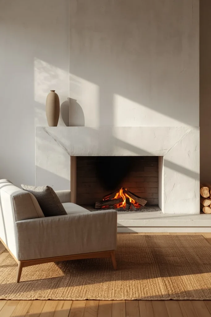 The Japandi Fireplace Room
