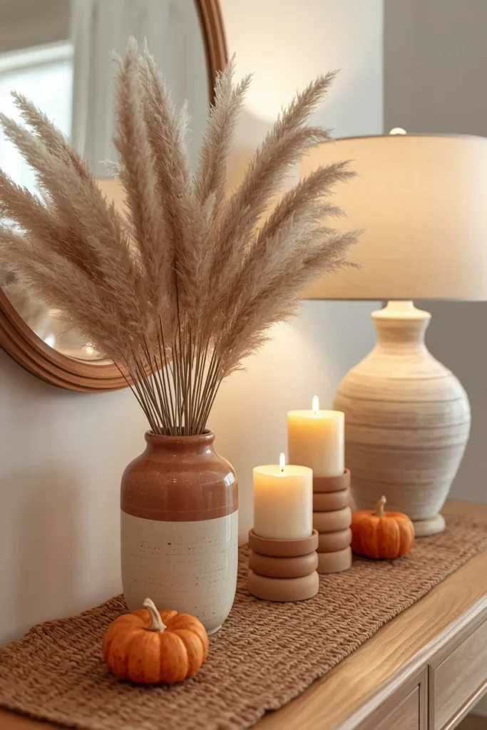 basement console table vignette