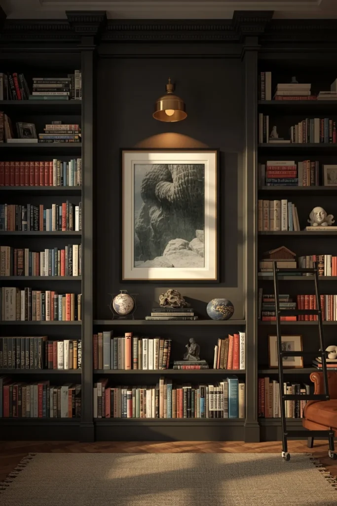 16 Home Library Aesthetic Ideas That Turn Any Corner Into a Reader's Paradise 17 home library, featuring floor-to-ceiling shelving
