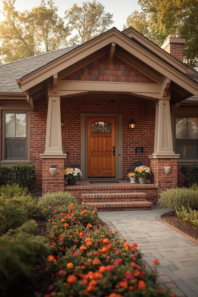25 Red Brick House Exterior Ideas That Make Traditional Look Incredibly Chic 16 The Craftsman Bungalow Warm-Up