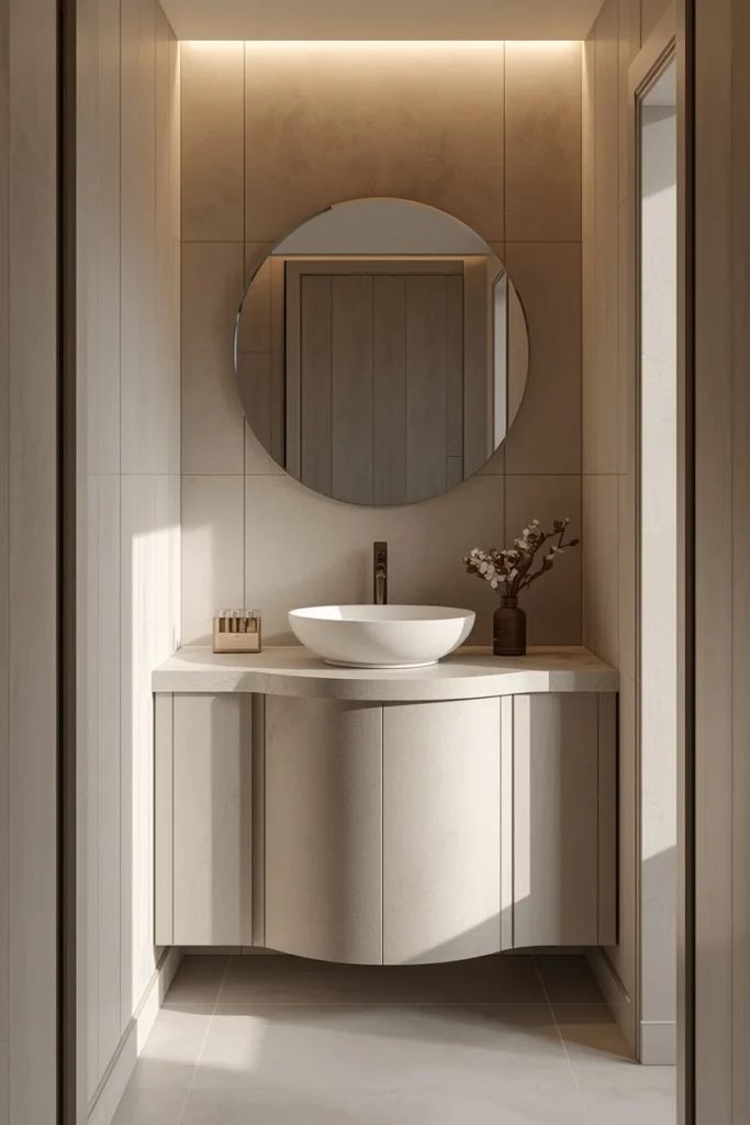 18 Small Bathroom Ideas That Pack Maximum Style Into Minimal Space 17 small bathroom, featuring a curved vanity