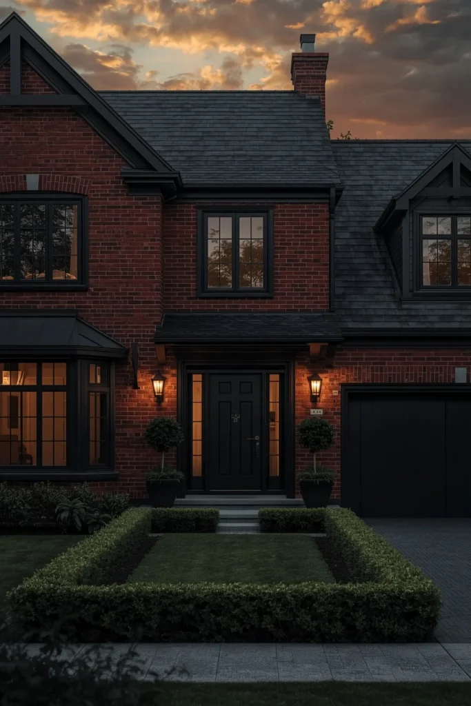 25 Red Brick House Exterior Ideas That Make Traditional Look Incredibly Chic 17 The Full Moody rec brick house Transformation