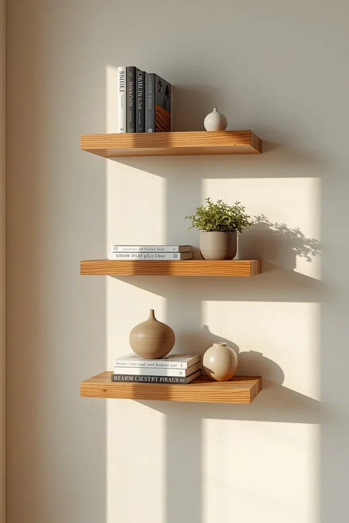 23 Rental Apartment Decor Ideas That Look Like You Actually Own the Place 18 rental living room, featuring three staggered wood plank