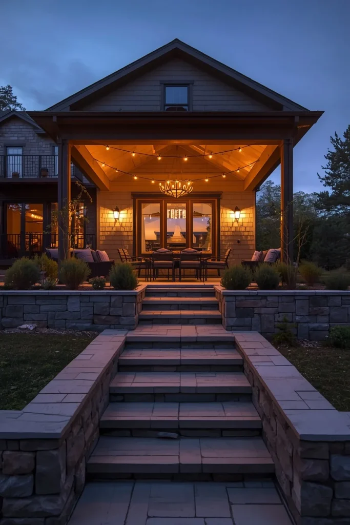 18 Back Porch Ideas That Make Outdoor Living Feel Like Pure Heaven 19 Back Porch Fire Pit Extension