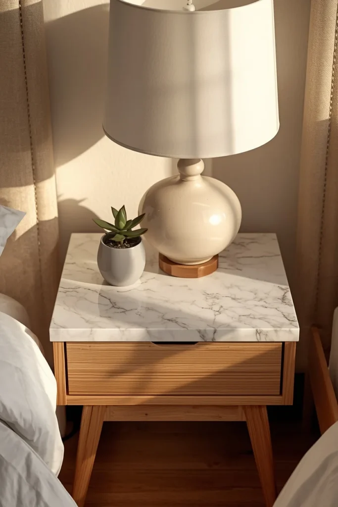 Peel-and-Stick Tile Nightstand Refresh