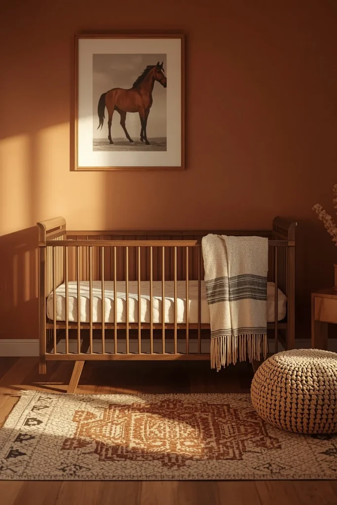 18 Baby Boy Nursery Themes That Are Cute, Creative & Absolutely Charming 3 baby nursery, featuring dusty terracotta walls,