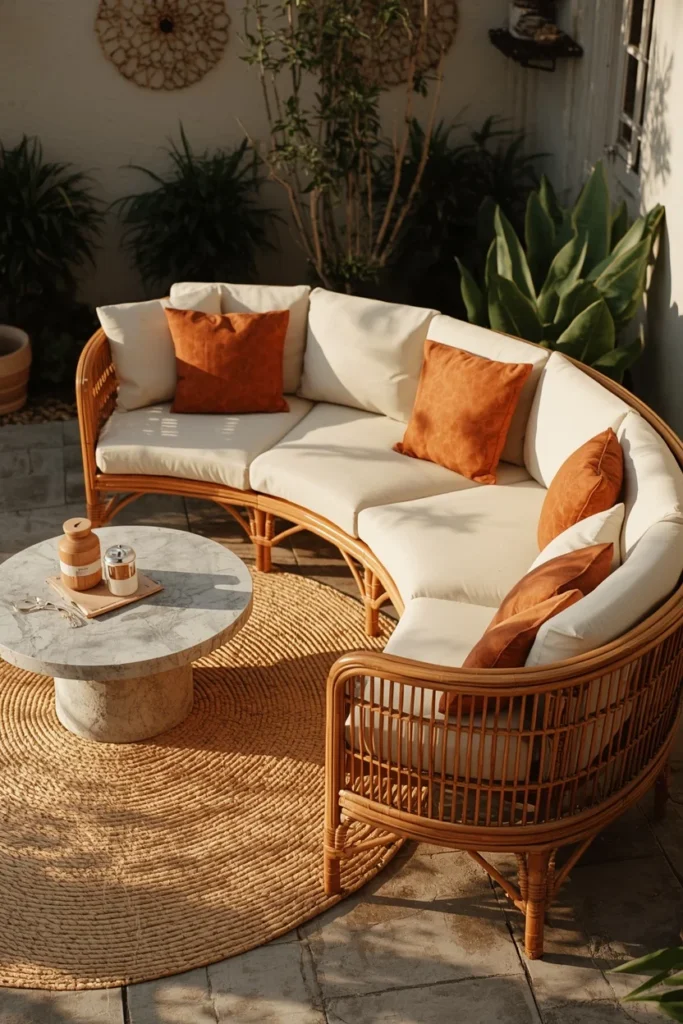 24 Outdoor Patio Furniture Ideas That Are Stylish, Comfy & Weather-Ready 3 dining patio, featuring a long teak extendable table