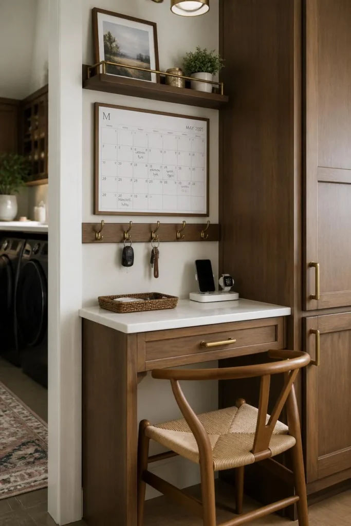 24 Laundry Room Ideas That Make the Most Dreaded Chore Actually Enjoyable 21 laundry room command center corner,