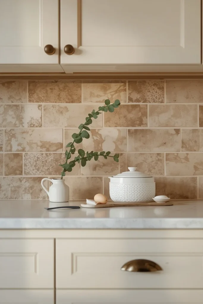Hand-Thrown Artisan Tile in Earthy Cream and Warm White