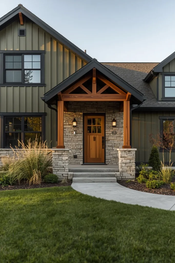 Olive Green house exterior