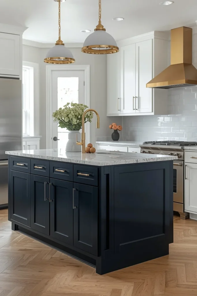25 Kitchen Island Ideas That Steal the Show in Every Home 4 Two-Tone Contrast Island